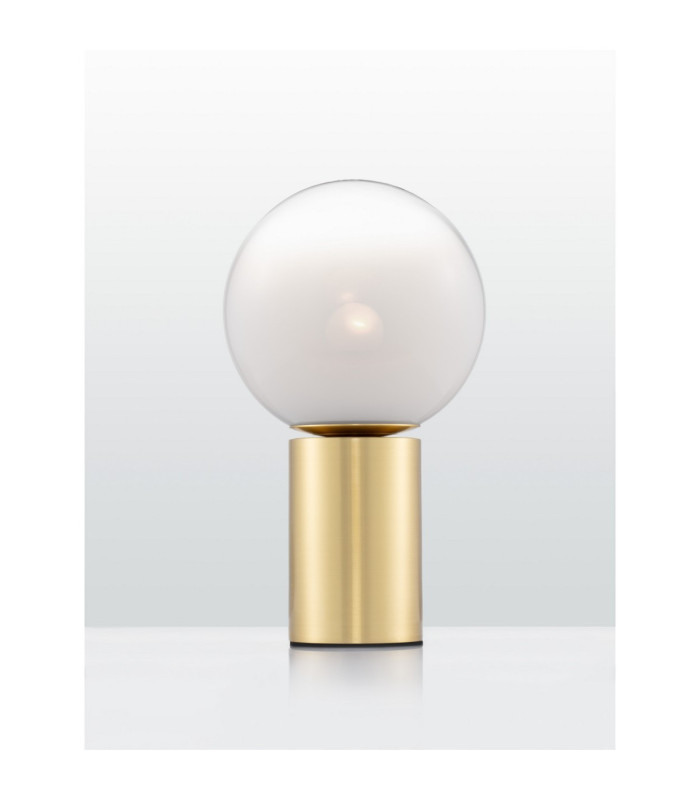 Vita Globe Table Lamp White Brass Gold E27 1x12W-4