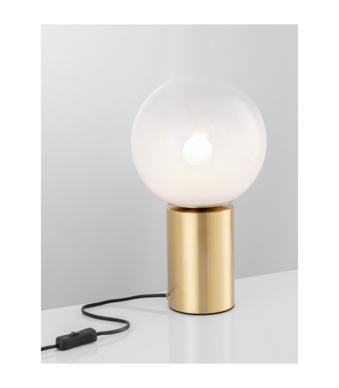 Vita Globe Table Lamp White Brass Gold E27 1x12W-5