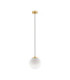 Vita 20cm Globe Pendant Ceiling Light White Brass Gold E27 1x12W-1