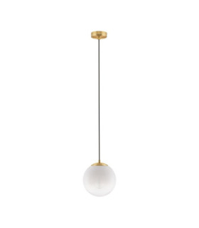 Vita 20cm Globe Pendant Ceiling Light White Brass Gold E27 1x12W-1