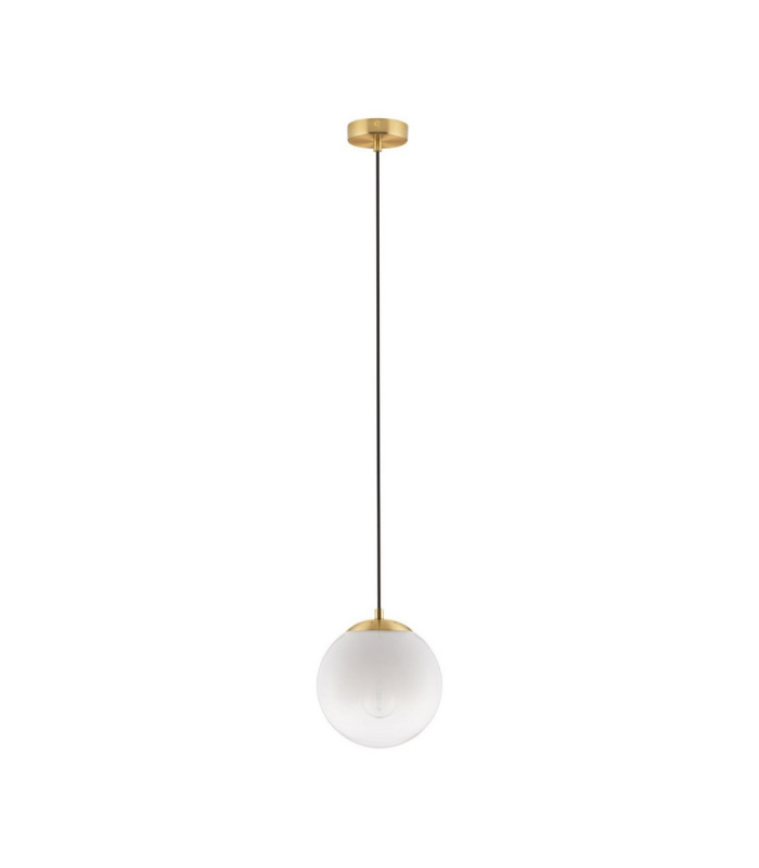 Vita 20cm Globe Pendant Ceiling Light White Brass Gold E27 1x12W-1