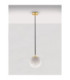 Vita 20cm Globe Pendant Ceiling Light White Brass Gold E27 1x12W-3