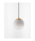 Vita 20cm Globe Pendant Ceiling Light White Brass Gold E27 1x12W-5