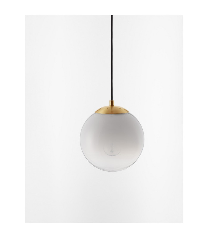 Vita 20cm Globe Pendant Ceiling Light White Brass Gold E27 1x12W-5