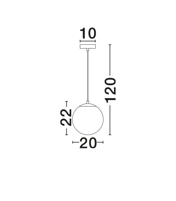 Vita 20cm Globe Pendant Ceiling Light White Brass Gold E27 1x12W-7