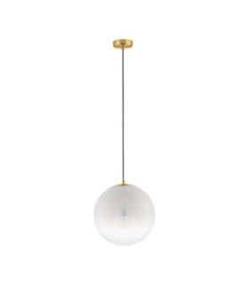 Vita 30cm Globe Pendant Ceiling Light White Brass Gold E27 1x12W-1