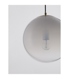 Vita 30cm Globe Pendant Ceiling Light White Brass Gold E27 1x12W-2
