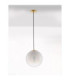 Vita 30cm Globe Pendant Ceiling Light White Brass Gold E27 1x12W-3
