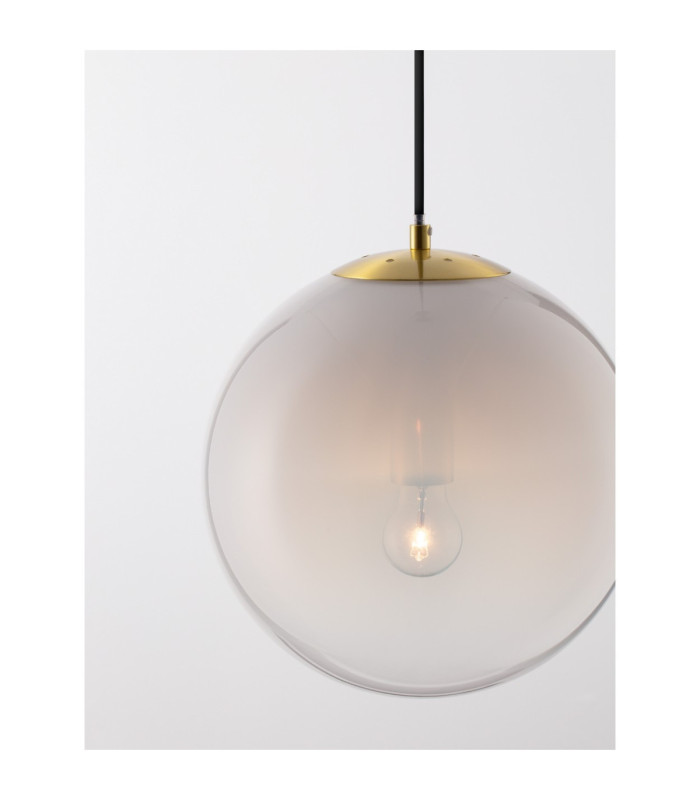 Vita 30cm Globe Pendant Ceiling Light White Brass Gold E27 1x12W-5