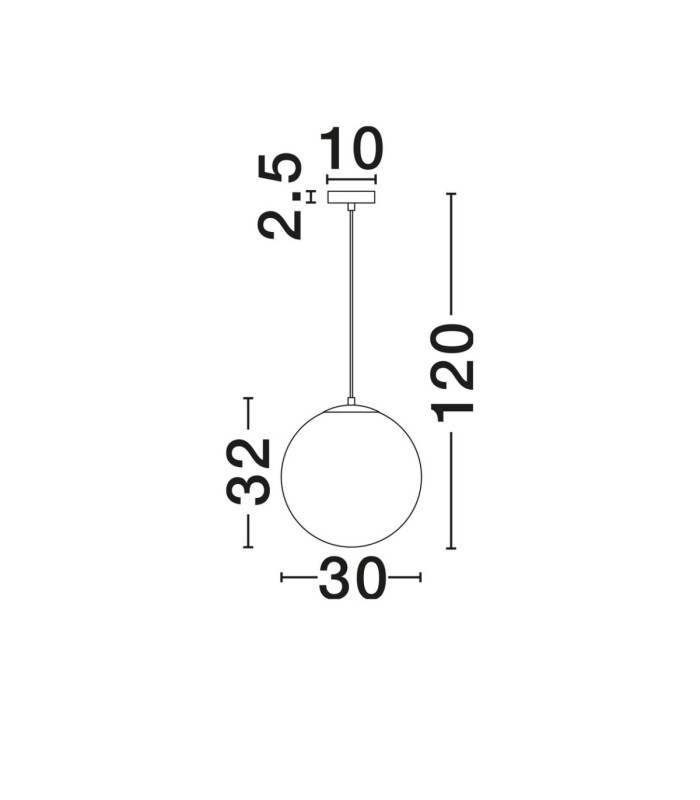 Vita 30cm Globe Pendant Ceiling Light White Brass Gold E27 1x12W-6