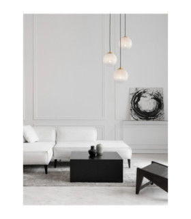 Vita Cluster Pendant Ceiling Light White Brass Gold E27 3x12W-2
