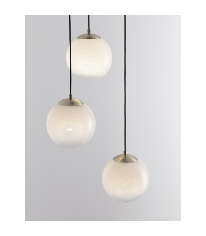 Vita Cluster Pendant Ceiling Light White Brass Gold E27 3x12W-6