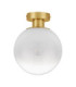 Vita 20cm Globe Ceiling Light White Brass Gold E27 1x12W-1