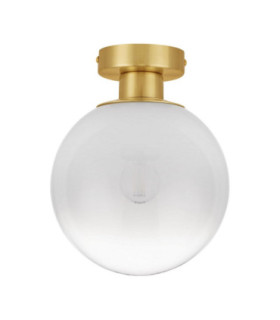 Vita 20cm Globe Ceiling Light White Brass Gold E27 1x12W-1