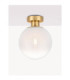 Vita 20cm Globe Ceiling Light White Brass Gold E27 1x12W-2