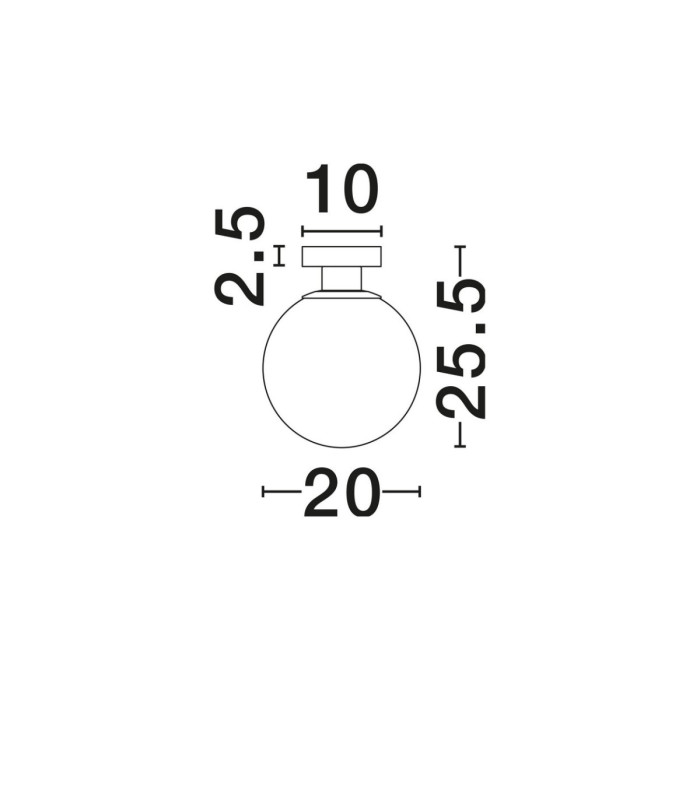 Vita 20cm Globe Ceiling Light White Brass Gold E27 1x12W-5