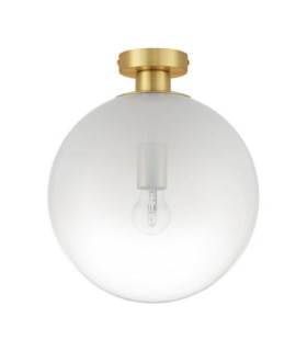 Vita 30cm Globe Ceiling Light White Brass Gold E27 1x12W-1