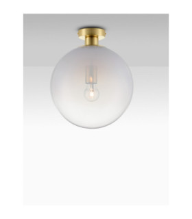 Vita 30cm Globe Ceiling Light White Brass Gold E27 1x12W-2