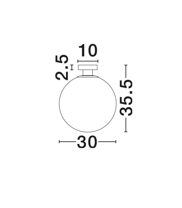 Vita 30cm Globe Ceiling Light White Brass Gold E27 1x12W-4