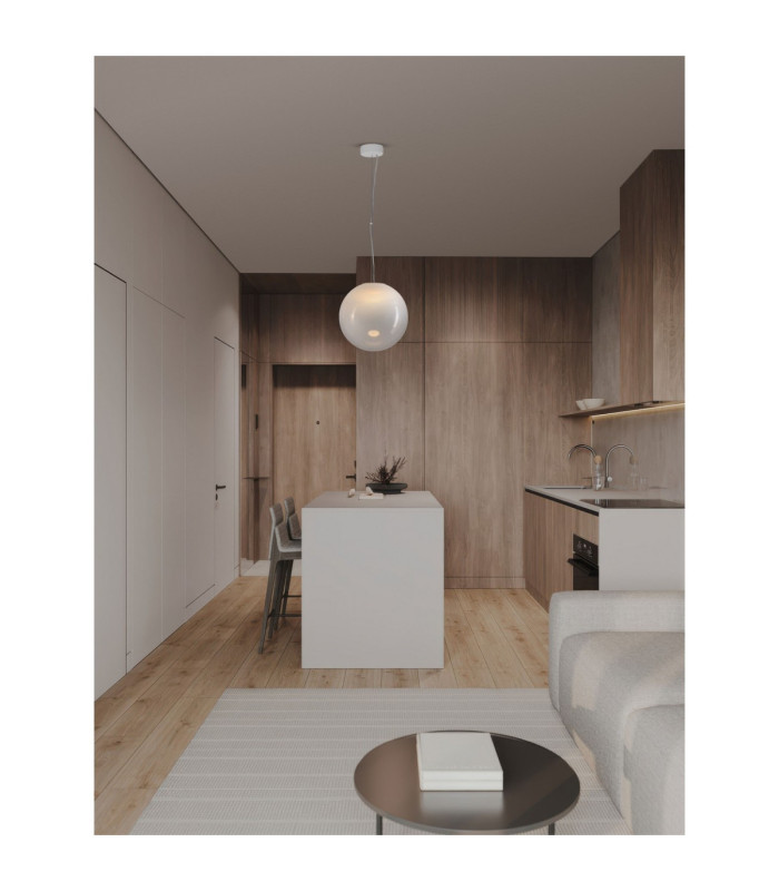 Bolita Globe Pendant Ceiling Light White Sandy White Triac Dimmable LED 9W 540lm 3000K-2