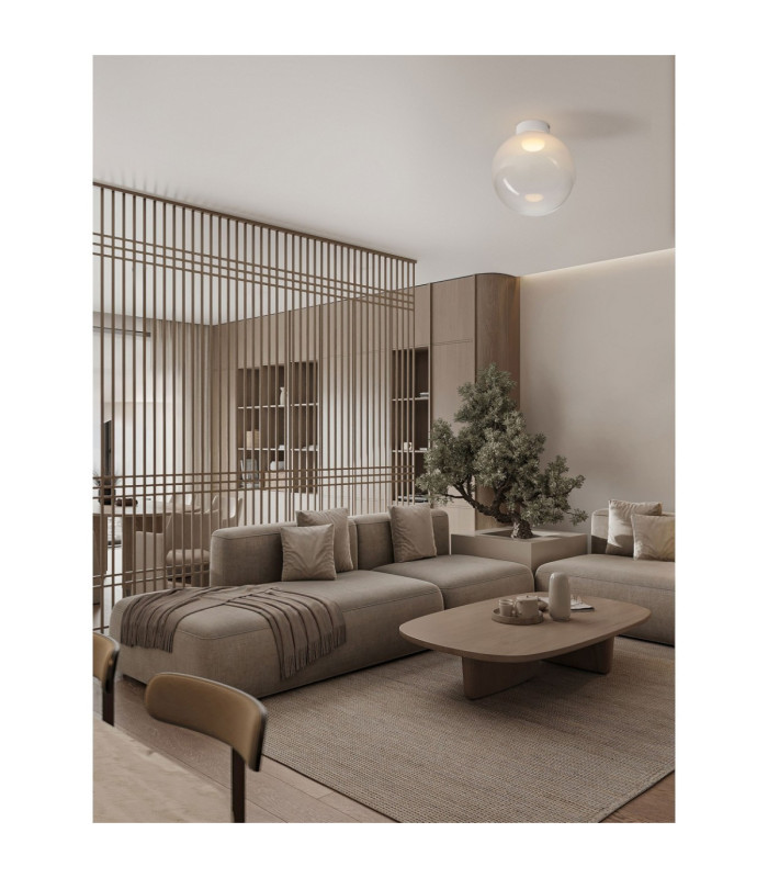 Bolita Globe Ceiling Light White Sandy White Triac Dimmable LED 9W 540lm 3000K-2