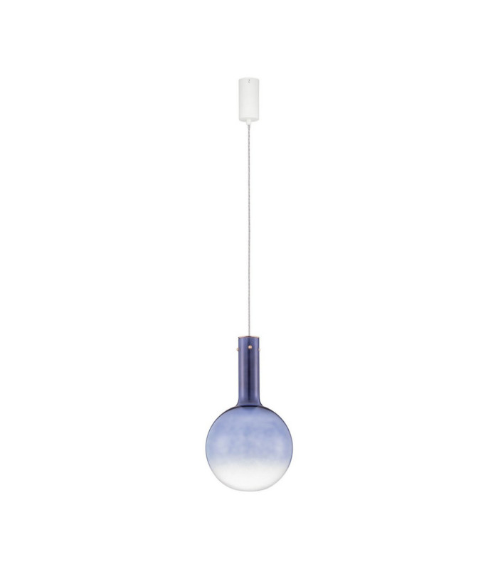 Nostos Globe Pendant Ceiling Light Blue Gold Matt White Triac Dimmable LED 6W 330lm 3000K-1
