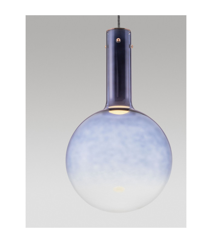 Nostos Globe Pendant Ceiling Light Blue Gold Matt White Triac Dimmable LED 6W 330lm 3000K-5