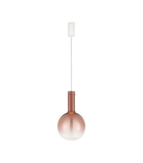 Nostos Globe Pendant Ceiling Light Pink Gold Matt White Triac Dimmable LED 6W 330lm 3000K-1
