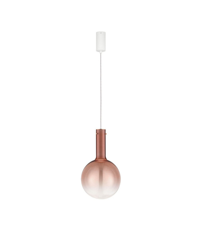 Nostos Globe Pendant Ceiling Light Pink Gold Matt White Triac Dimmable LED 6W 330lm 3000K-1