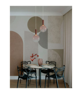 Nostos Globe Pendant Ceiling Light Pink Gold Matt White Triac Dimmable LED 6W 330lm 3000K-2