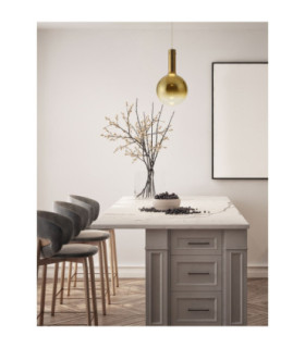 Nostos Globe Pendant Ceiling Light Gold Matt White Triac Dimmable LED 6W 330lm 3000K-2