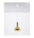 Nostos Globe Pendant Ceiling Light Gold Matt White Triac Dimmable LED 6W 330lm 3000K-4