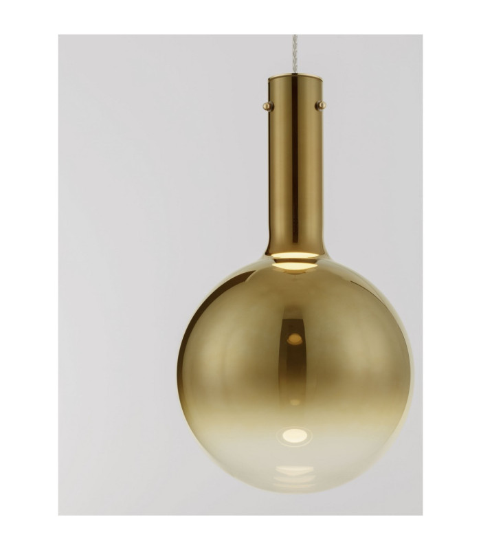 Nostos Globe Pendant Ceiling Light Gold Matt White Triac Dimmable LED 6W 330lm 3000K-5