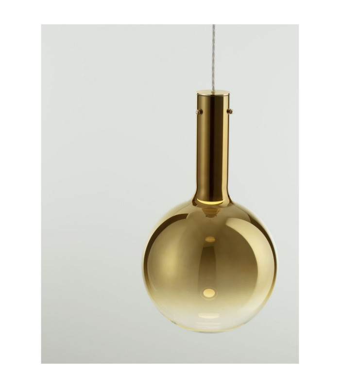 Nostos Globe Pendant Ceiling Light Gold Matt White Triac Dimmable LED 6W 330lm 3000K-6