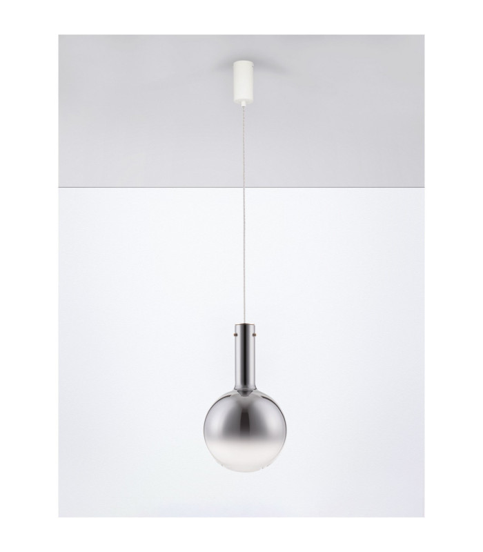 Nostos Globe Pendant Ceiling Light Smokey Gold Matt White Triac Dimmable LED 6W 330lm 3000K-3