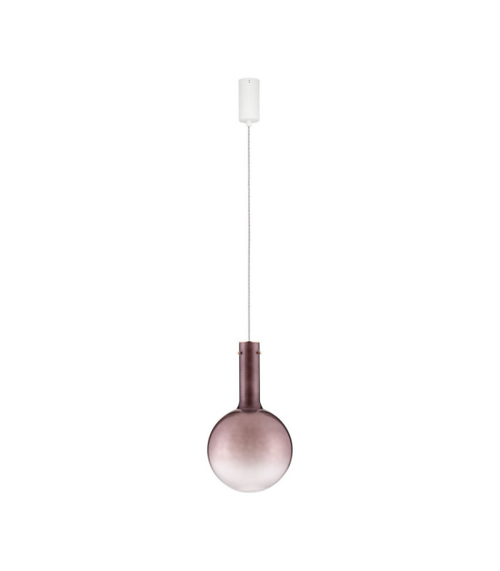 Nostos Globe Pendant Ceiling Light Brown Gold Matt White Triac Dimmable LED 6W 330lm 3000K-1
