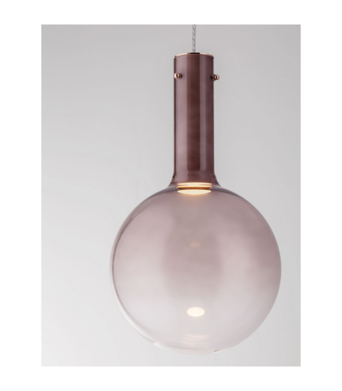 Nostos Globe Pendant Ceiling Light Brown Gold Matt White Triac Dimmable LED 6W 330lm 3000K-5