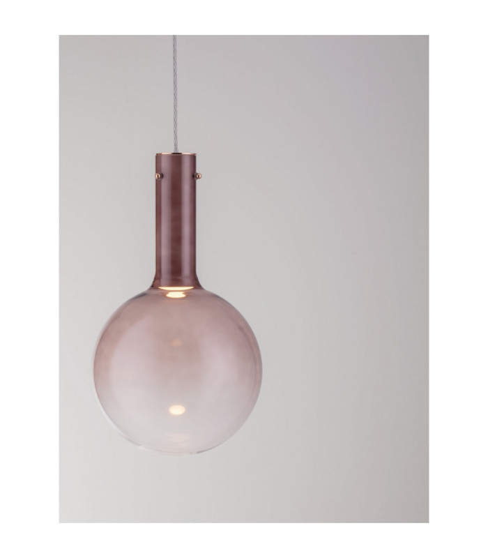 Nostos Globe Pendant Ceiling Light Brown Gold Matt White Triac Dimmable LED 6W 330lm 3000K-7