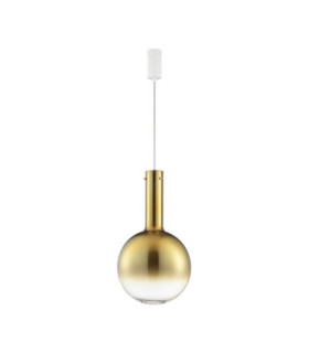 Nostos Globe Pendant Ceiling Light Gold Matt White Triac Dimmable LED 8W 440lm 3000K-1