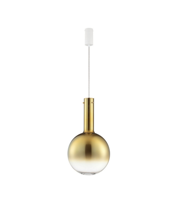 Nostos Globe Pendant Ceiling Light Gold Matt White Triac Dimmable LED 8W 440lm 3000K-1