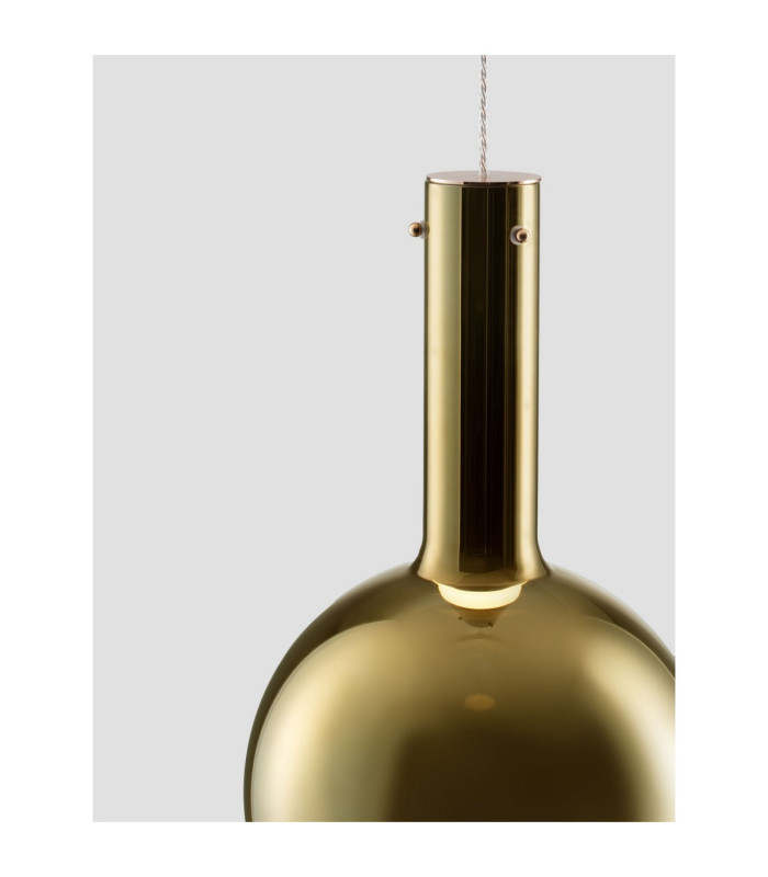 Nostos Globe Pendant Ceiling Light Gold Matt White Triac Dimmable LED 8W 440lm 3000K-5