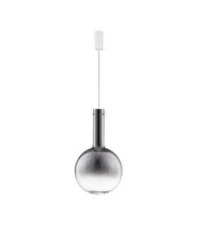 Nostos Globe Pendant Ceiling Light Smokey Grey Gold Matt White Triac Dimmable LED 8W 440lm 3000K-1