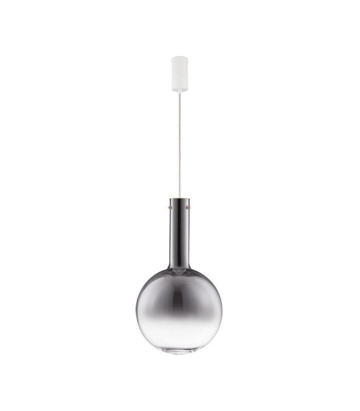 Nostos Globe Pendant Ceiling Light Smokey Grey Gold Matt White Triac Dimmable LED 8W 440lm 3000K-1