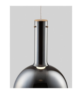 Nostos Globe Pendant Ceiling Light Smokey Grey Gold Matt White Triac Dimmable LED 8W 440lm 3000K-2