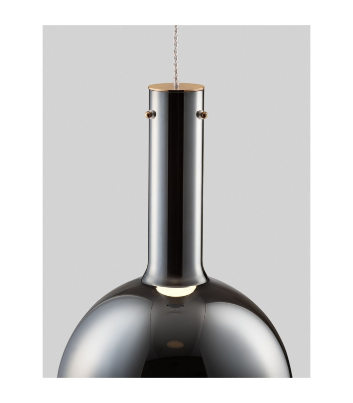 Nostos Globe Pendant Ceiling Light Smokey Grey Gold Matt White Triac Dimmable LED 8W 440lm 3000K-2