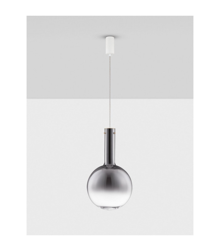 Nostos Globe Pendant Ceiling Light Smokey Grey Gold Matt White Triac Dimmable LED 8W 440lm 3000K-3