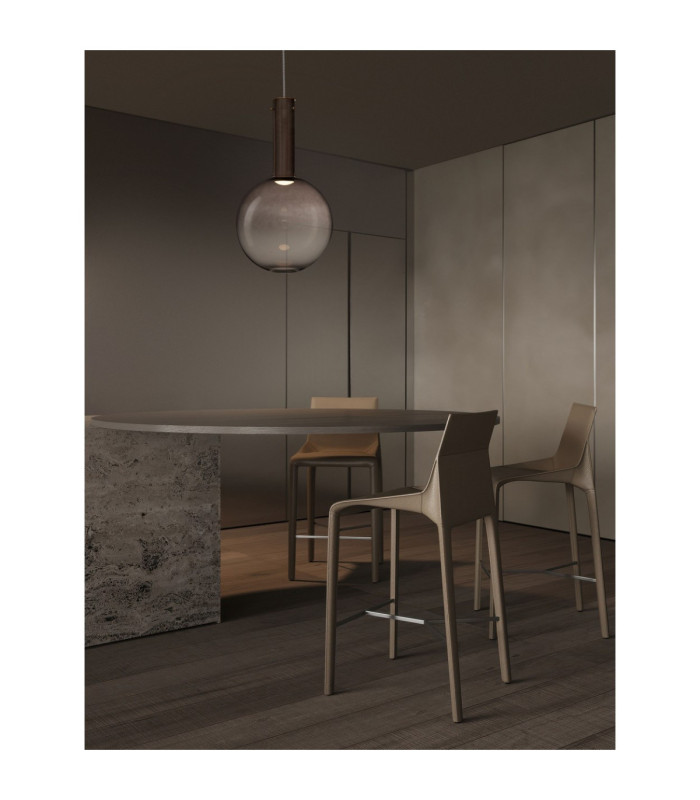 Nostos Globe Pendant Ceiling Light Brown Gold Matt White Triac Dimmable LED 8W 440lm 3000K-2