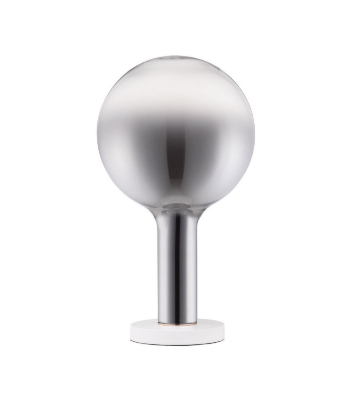 Nostos Globe Table Lamp Smokey Grey Gold Matt White Touch Dimmable LED 3W 165lm 3000K-1