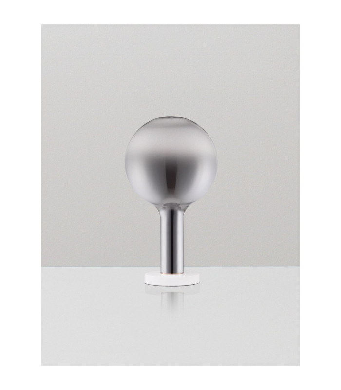 Nostos Globe Table Lamp Smokey Grey Gold Matt White Touch Dimmable LED 3W 165lm 3000K-3