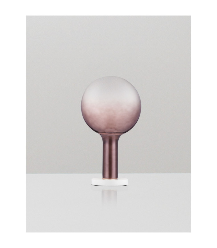 Nostos Globe Table Lamp Brown Gold Matt White Touch Dimmable LED 3W 341lm 3000K-3